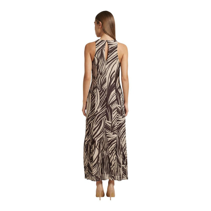 Guess Brown Polyester Long Dress