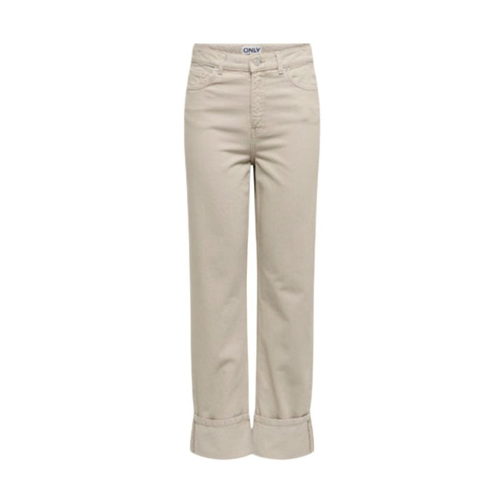 Only Beige Cotton Mom Jeans