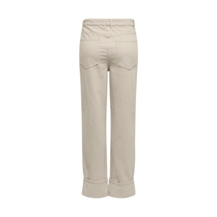 Only Beige Cotton Mom Jeans