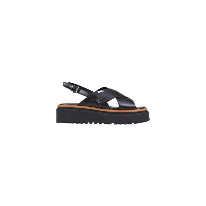 Liu Jo Black Leather Platform Sandals