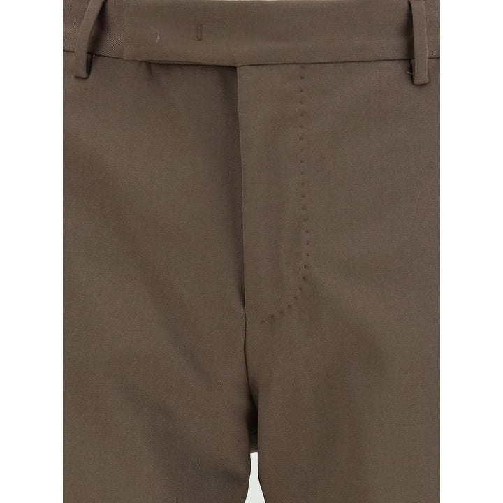 PT Torino Brown Wool Oves Aries Dress Pants