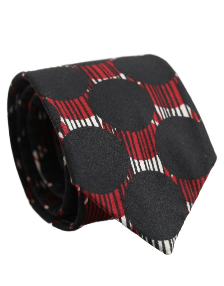 Dolce & Gabbana Multicolor Cotton Geometric Adjustable Tied Necktie Tie