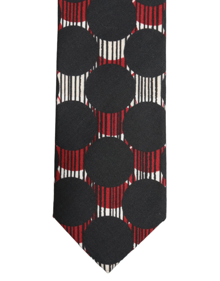 Dolce & Gabbana Multicolor Cotton Geometric Adjustable Tied Necktie Tie