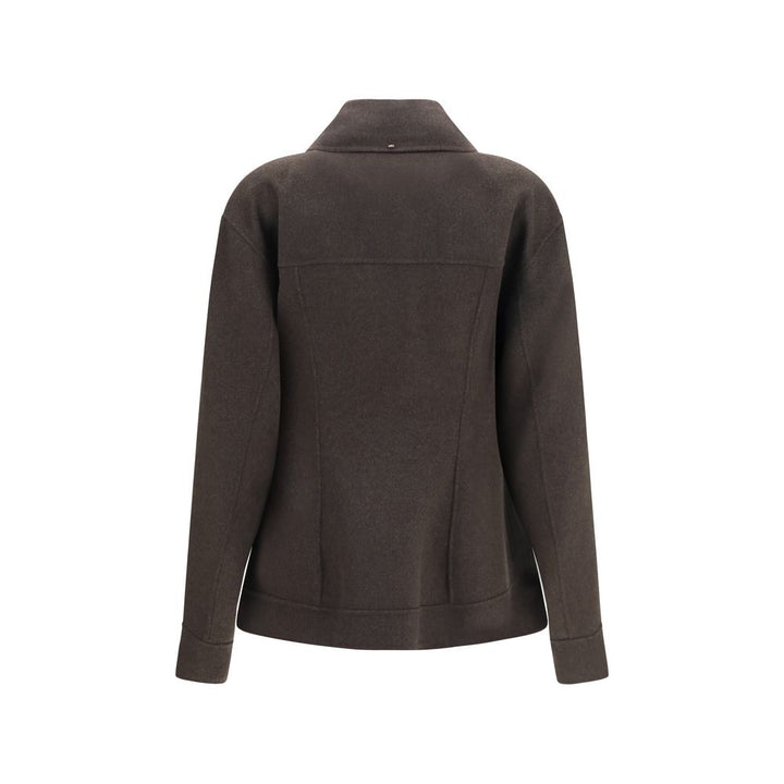 Max Mara Brown Wool Oves Aries Full-Length Jacket