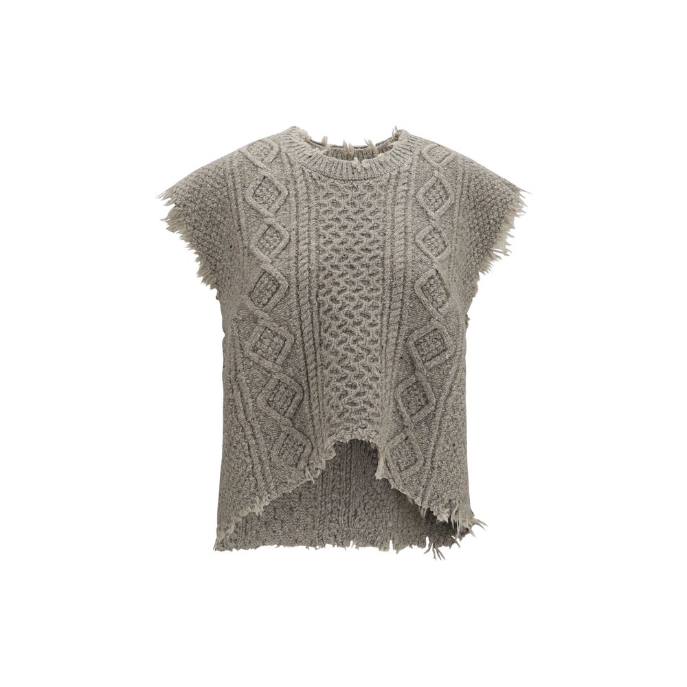 R13 Beige Wool Oves Aries Sleeveles Sweater