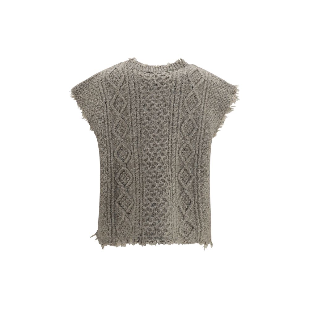 R13 Beige Wool Oves Aries Sleeveles Sweater