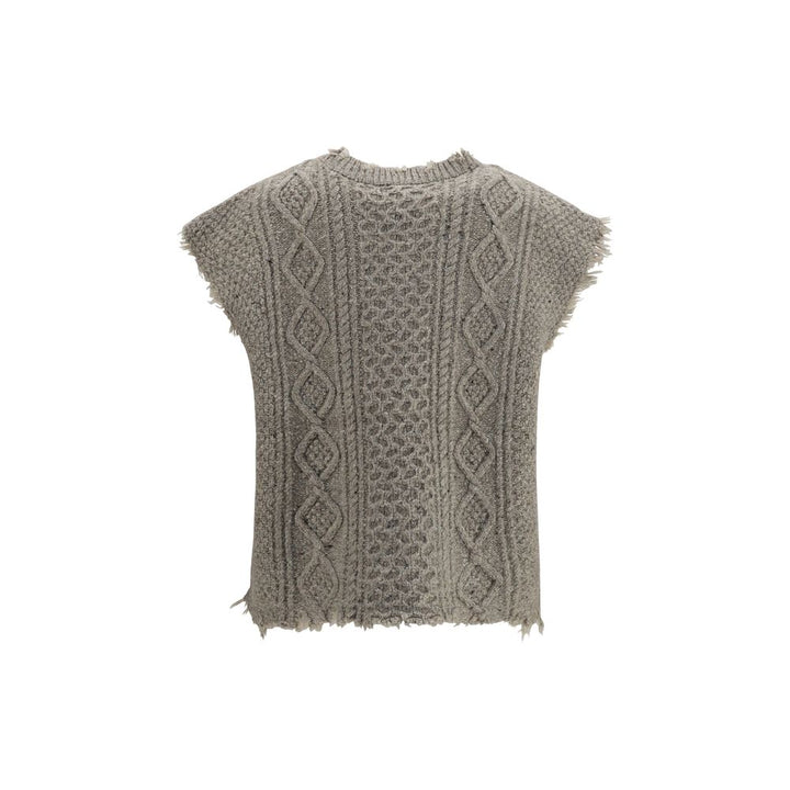 R13 Beige Wool Oves Aries Sleeveles Sweater