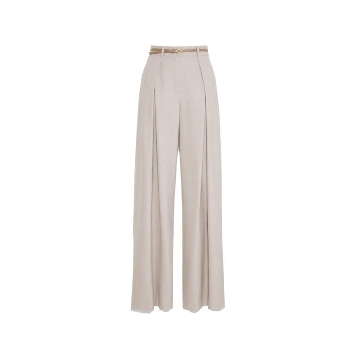 Max Mara Beige Elastane Casual Pants