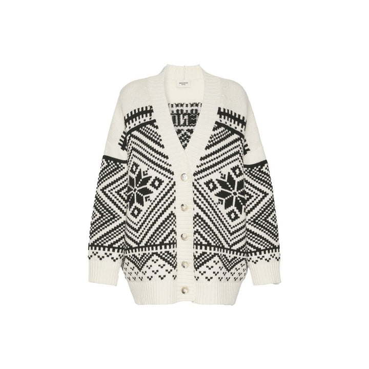 Max Mara White Virgin Wool Cardigan