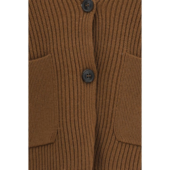 Max Mara Brown Wool Oves Aries Cardigan