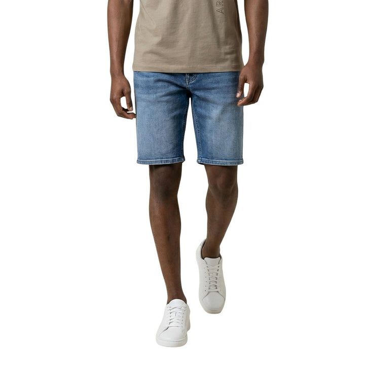 Replay Blue Cotton Bermuda Shorts