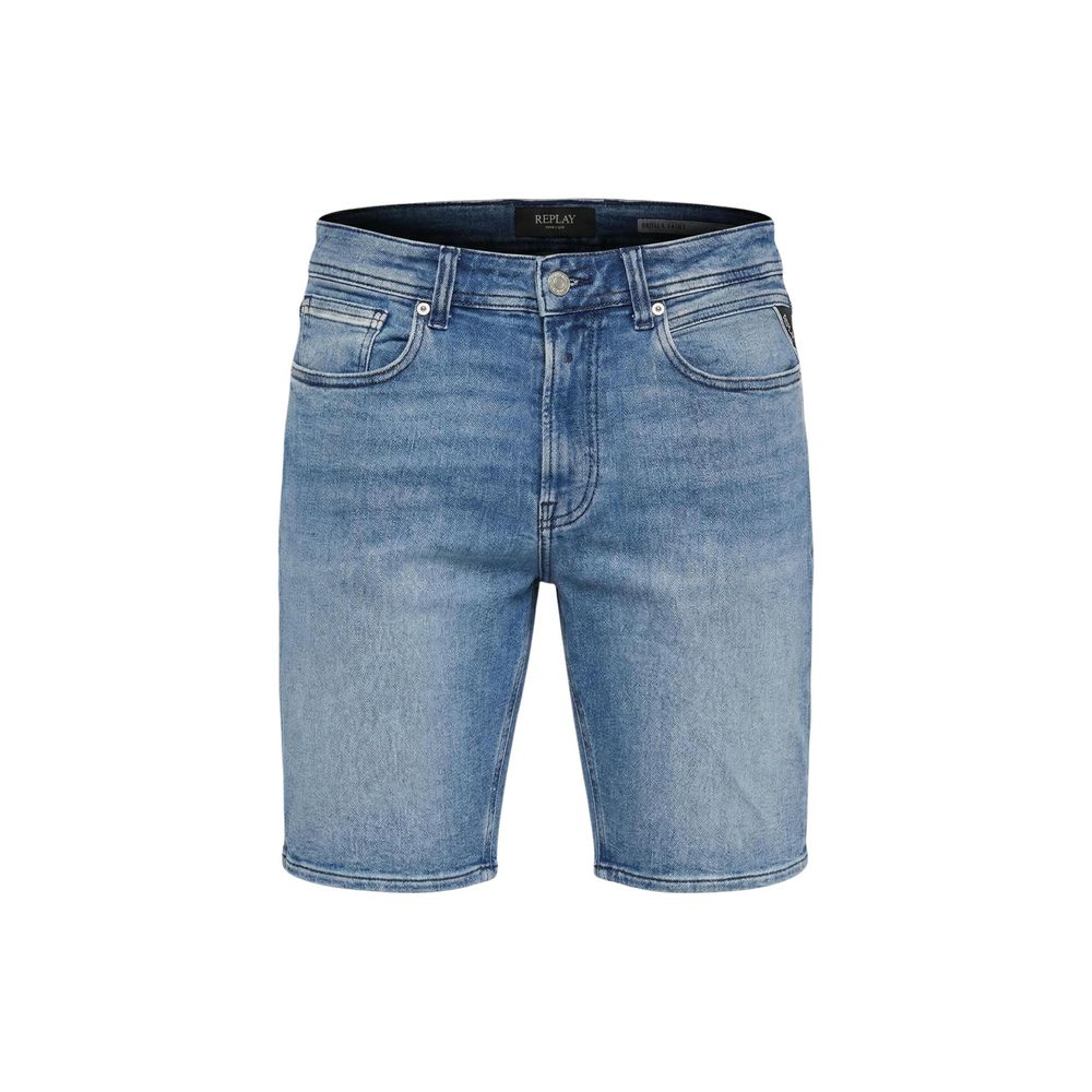 Replay Blue Cotton Bermuda Shorts