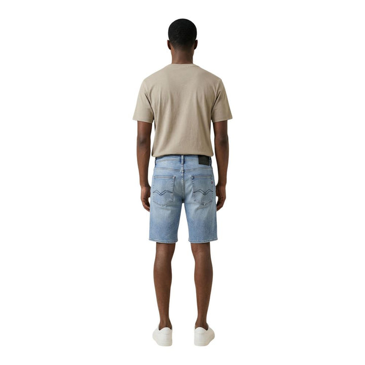 Replay Blue Cotton Bermuda Shorts
