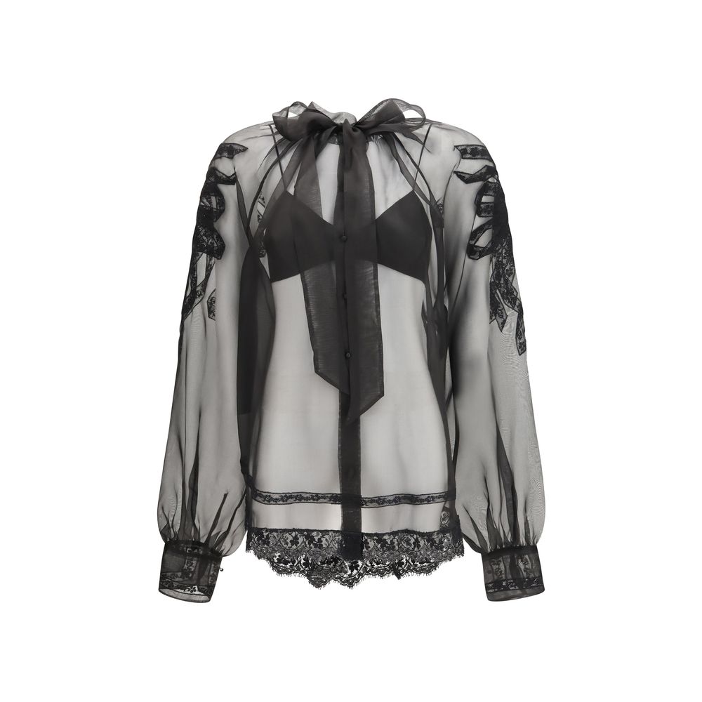 Ermanno Scervino Black Silk Blouse