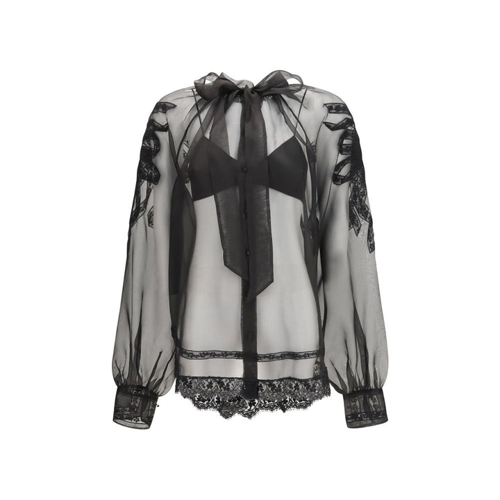Ermanno Scervino Black Silk Blouse