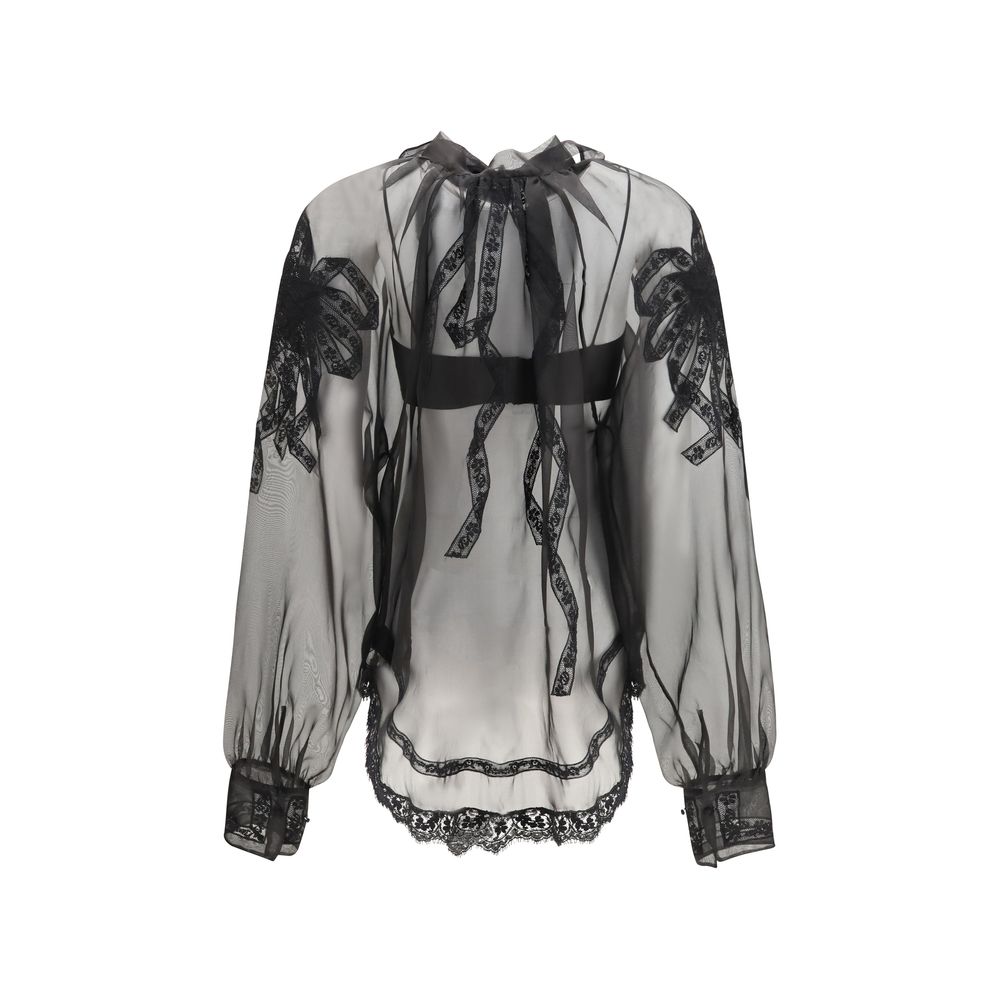 Ermanno Scervino Black Silk Blouse