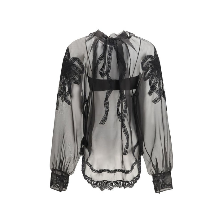 Ermanno Scervino Black Silk Blouse