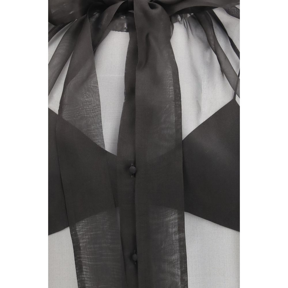 Ermanno Scervino Black Silk Blouse