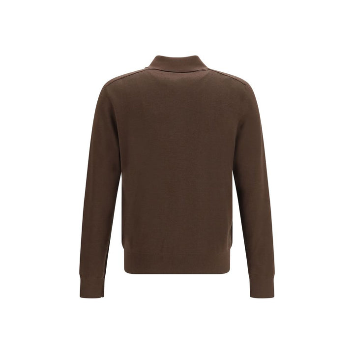 Burberry Brown Wool Oves Aries Dress Shirt