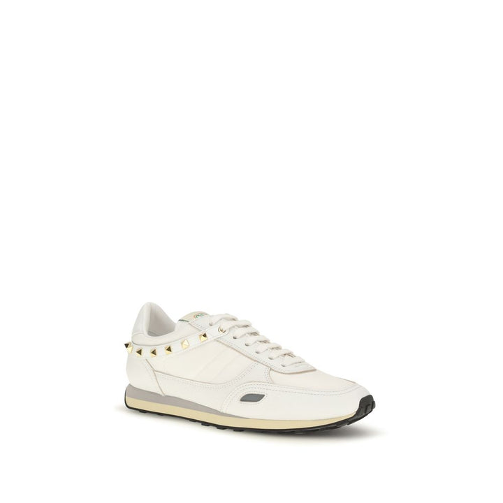 Valentino Garavani White Calf Leather Bos Taurus Athletic Sneakers