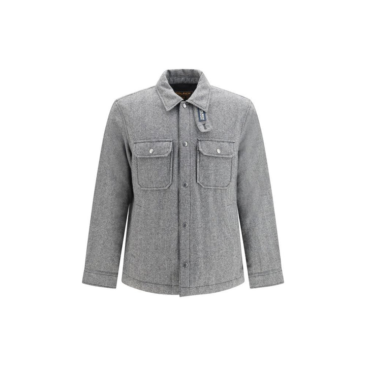 Woolrich Gray Wool Oves Aries Full-Length Jacket
