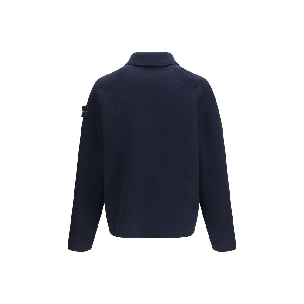 Stone Island Blue Wool Oves Aries Jacket