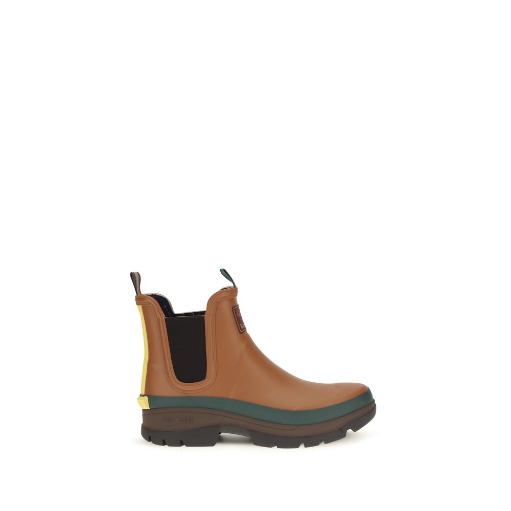 Barbour Brown Rubber Chelsea Boots
