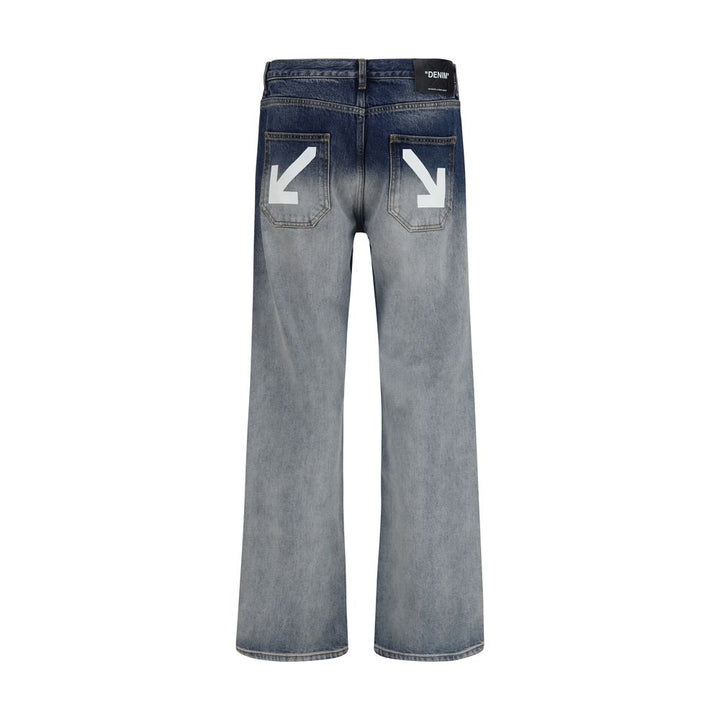Off-White Gray Cotton Slim Fit Jeans