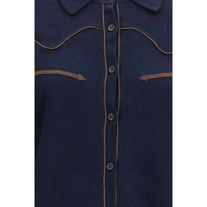 Guest in Residence Blue Cashmere Dress Shirt