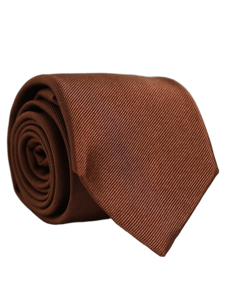 Dolce & Gabbana Brown Silk Classic Adjustable Men Necktie Accessory Tie
