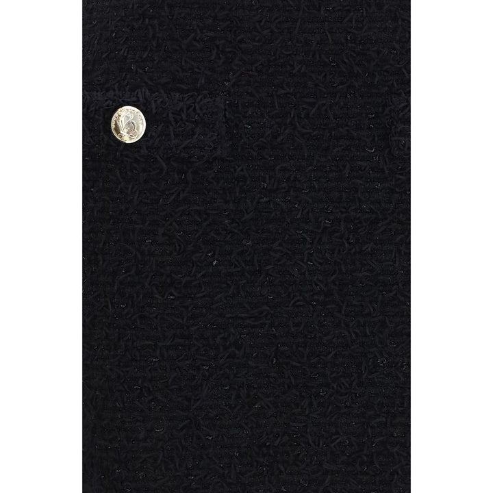 Balmain Black Viscose Mini Skirt