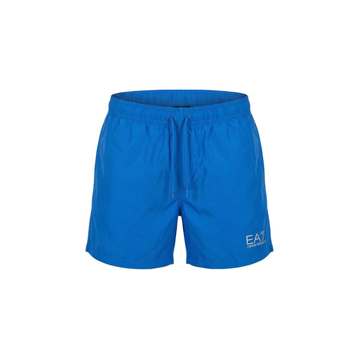 EA7 Emporio Armani Blue Polyester Swim Shorts