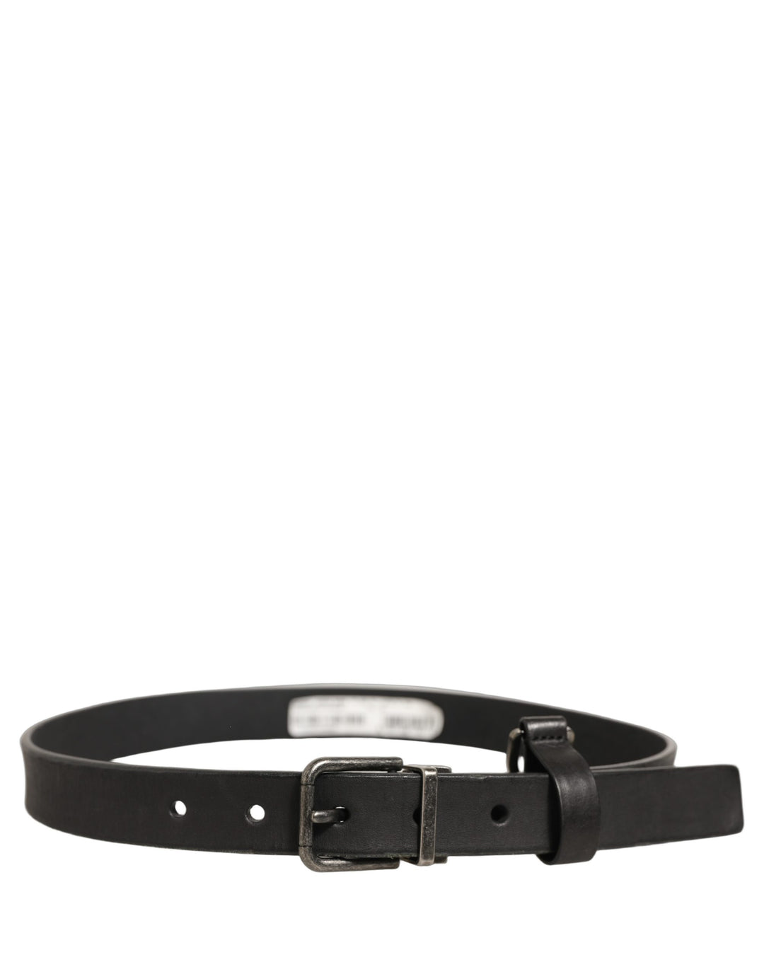 Dolce & Gabbana Black Leather Antique Finish Buckle Belt