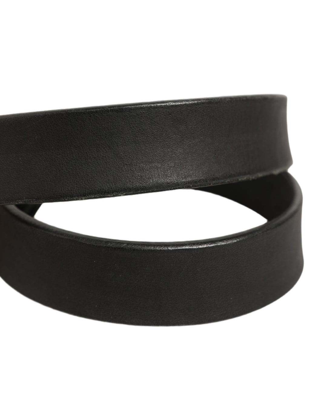 Dolce & Gabbana Black Leather Antique Finish Buckle Belt