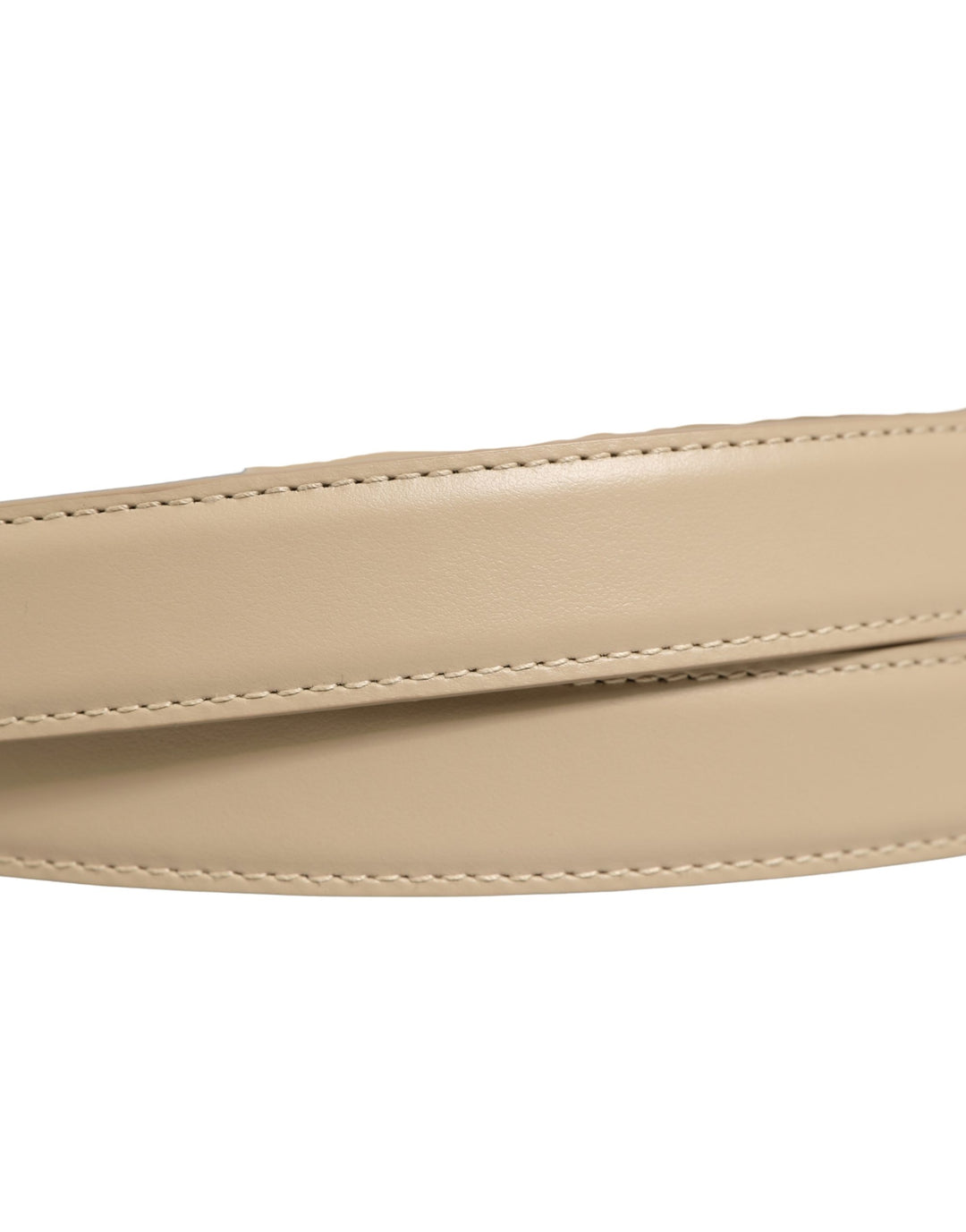 Dolce & Gabbana Beige Leather Double Wrap Gold Buckle Belt