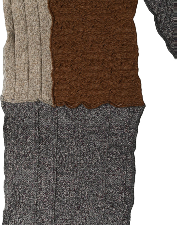 Dolce & Gabbana Multicolor Patchwork Wool Knit Shawl Scarf