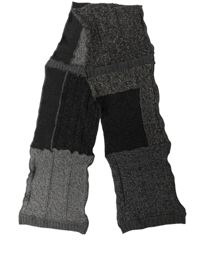Dolce & Gabbana Multicolor Patchwork Wool Knit Shawl Scarf
