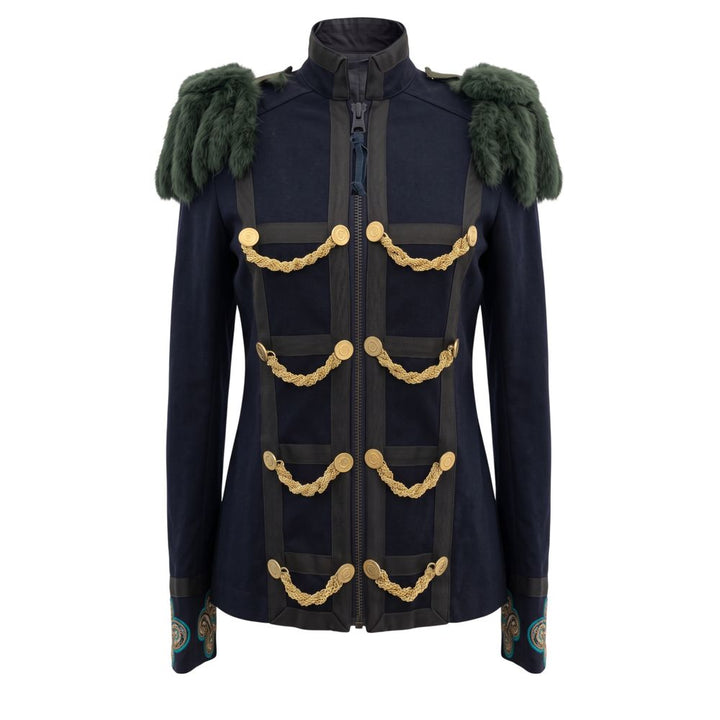 Mr&Mrs Italy Blue Cotton Women's Jacket