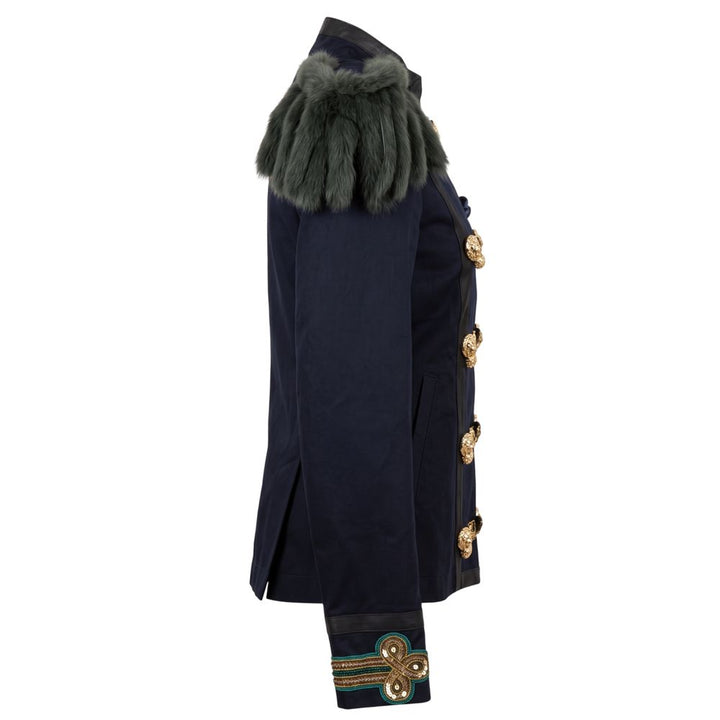 Mr&Mrs Italy Blue Cotton Women's Jacket