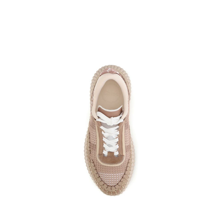 Chloé Beige Nylon Athletic Sneakers