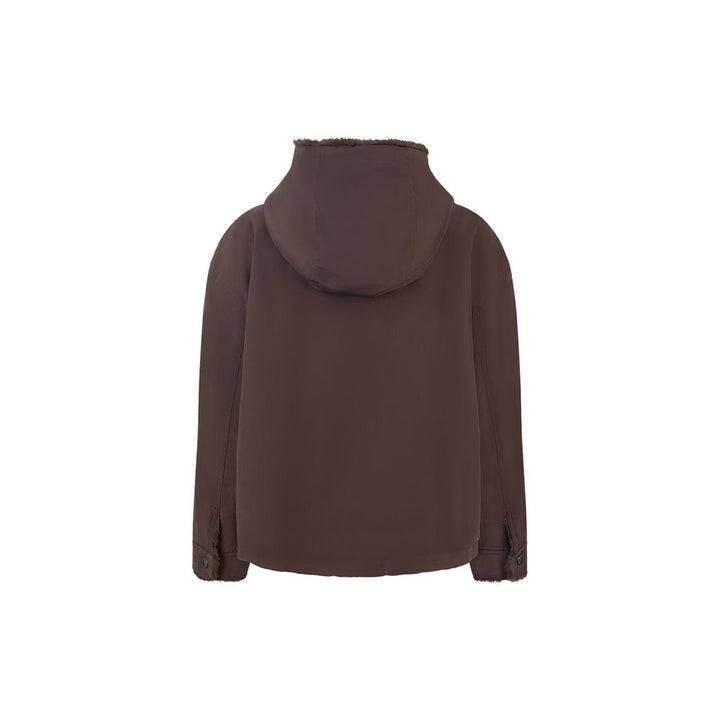 Max Mara Brown Cotton Full-Length Jacket