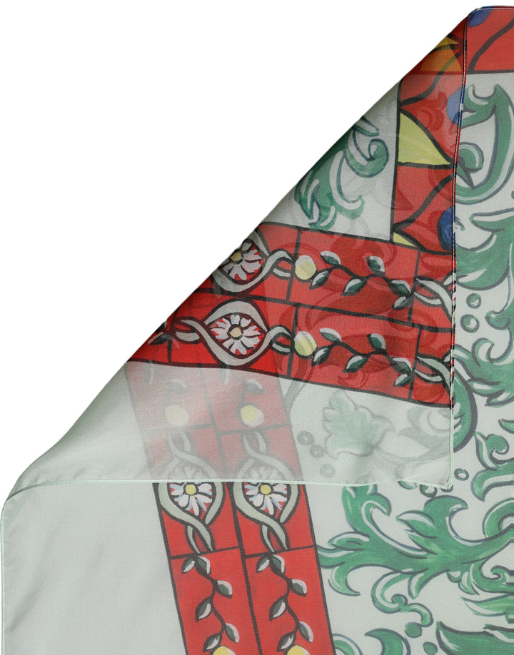 Dolce & Gabbana Multicolor Silk Printed Square Foulard Scarf