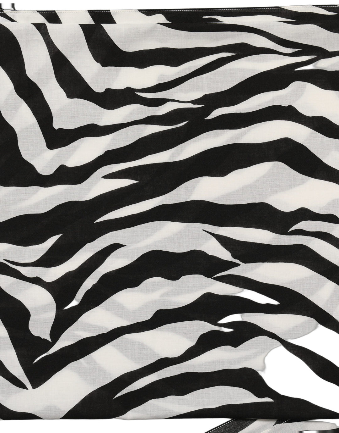 Dolce & Gabbana Black White Zebra Cotton Lace Stole Scarf