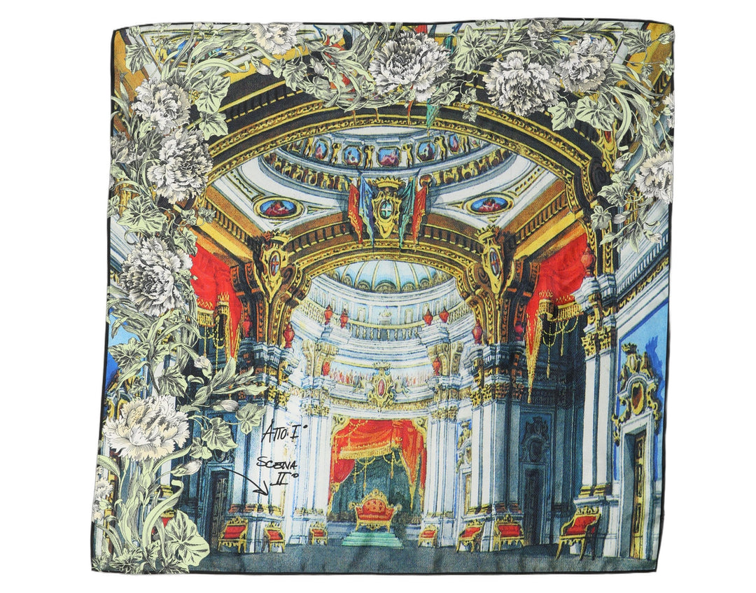 Dolce & Gabbana Multicolor Printed Silk Square Foulard Scarf