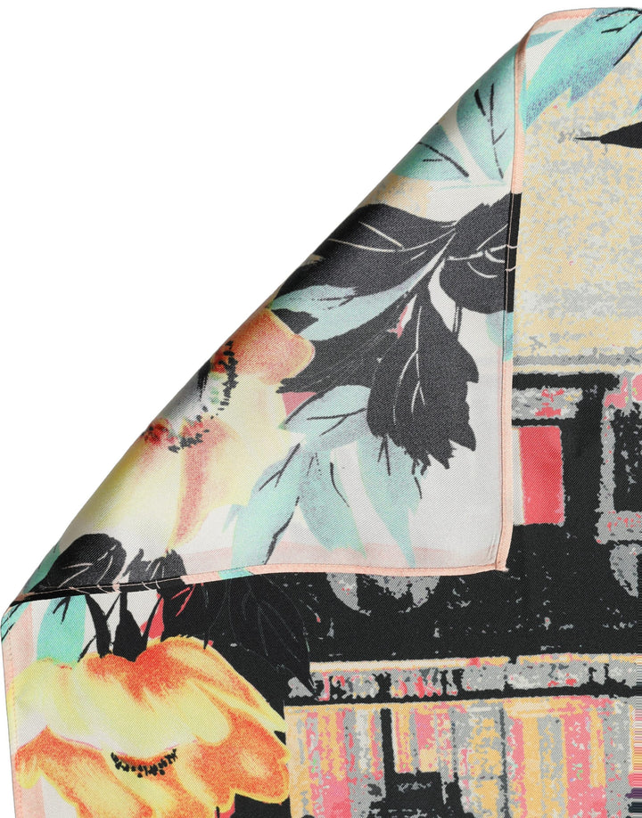 Dolce & Gabbana Multicolor Printed Silk Square Foulard Scarf