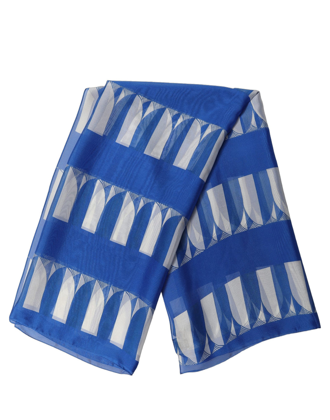 Dolce & Gabbana Blue White Patterned Square Foulard Scarf