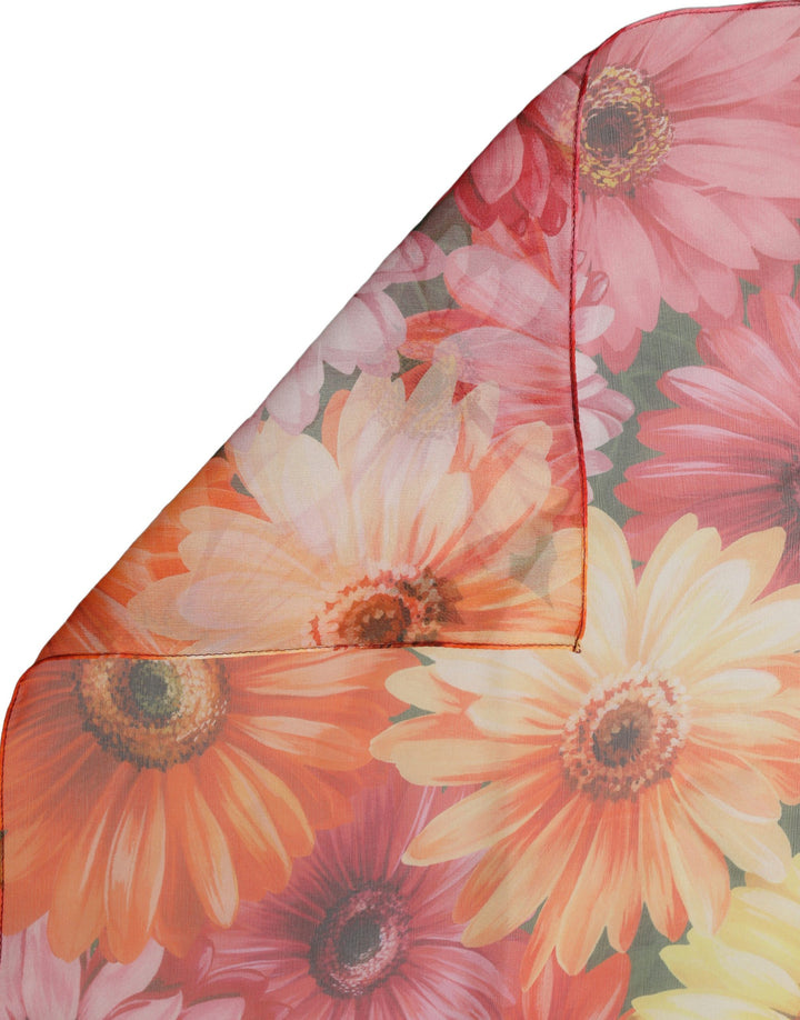 Dolce & Gabbana Multicolor Floral Silk Shawl Stole Scarf