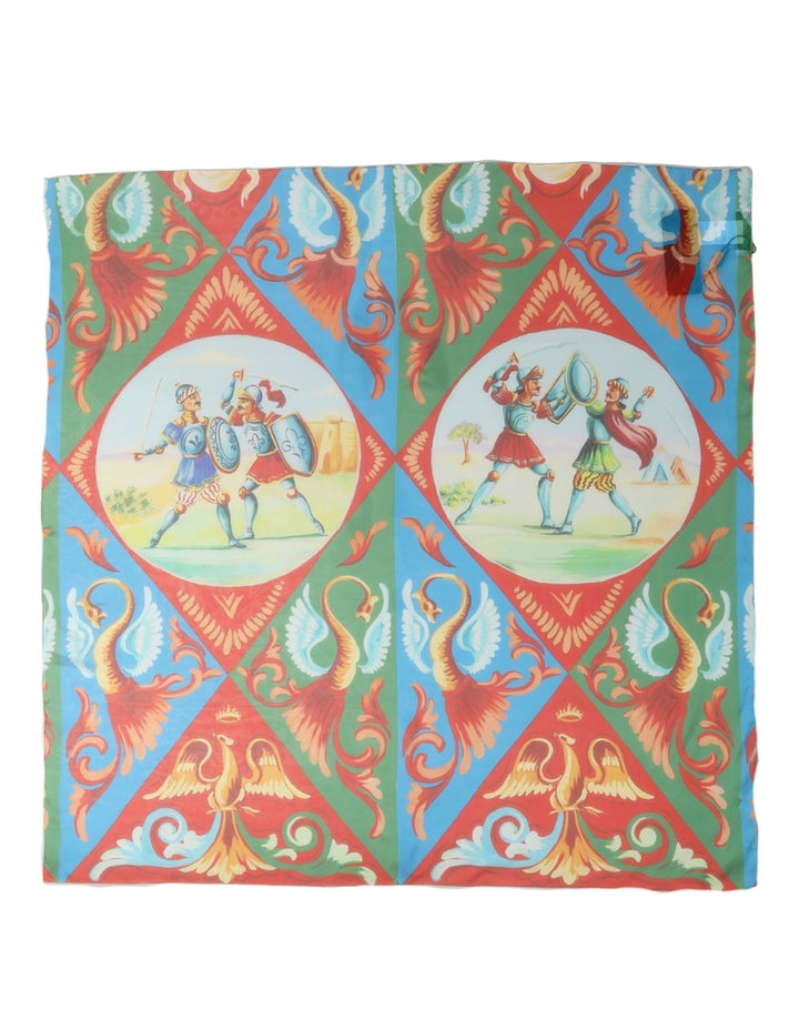 Dolce & Gabbana Multicolor Silk Printed Square Foulard Scarf