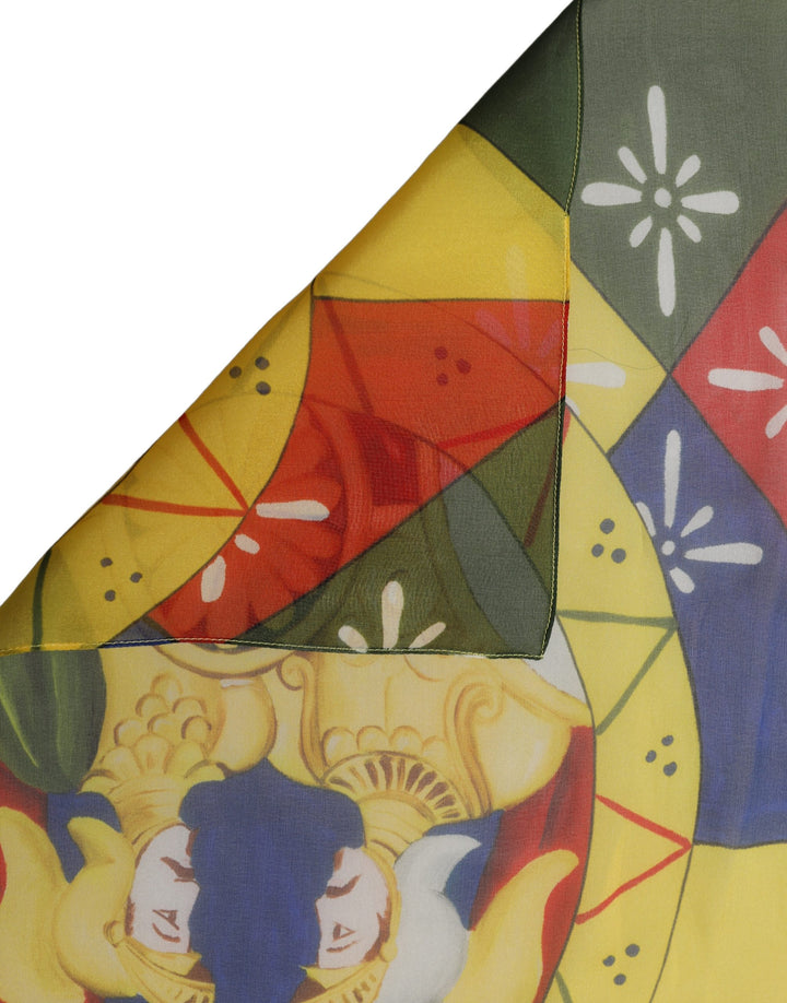 Dolce & Gabbana Multicolor Silk Printed Square Foulard Scarf