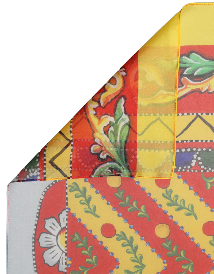 Dolce & Gabbana Multicolor Silk Printed Square Foulard Scarf